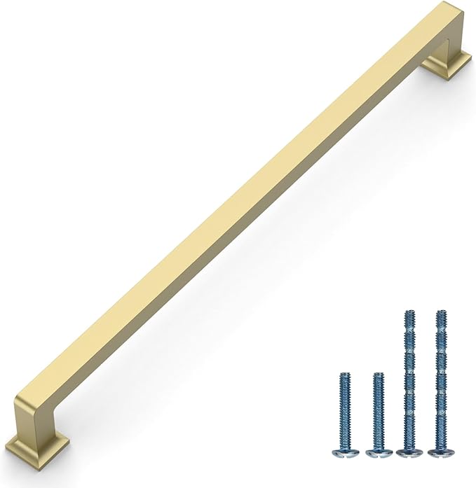 6 Pack 15"(381mm) Gold Cabinet Pulls Kitchen Cabinet Handles Drawer Pulls Cupboard Hardware for Cabinets CK0078