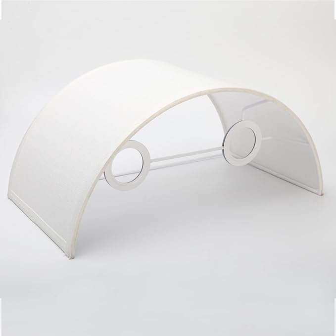 Yosoan 2-Light White Lamp Semicircle Fabric Shades, Double Fabric Lampshade Indoor Wall Mount 2 Bulbs for Wall Sconce Lamp Replacement for Stairwell Bedside Hallway Home Decor(White)