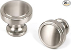 20 Pack Brushed Nickel Cabinet Knobs Dresser Drawer Knobs Round Silver Cabinet Hardware for Dresser Bathroom Satin Nickel Handles