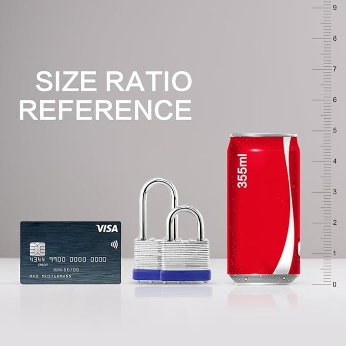 Lock Outdoor Padlocks, Key Lock, Padlocks with Same Key - Laminated Steel Keyed Padlocks with Normal Shackle, 12 Pack, for Hasp Latch, Sheds, Fences, Storage Locker, School, Gym