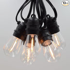 Hometown Evolution, Inc. E26 Commercial String Lights with 16 Gauge Wire (S14 LED Plastic, 24 Foot 12 Socket)