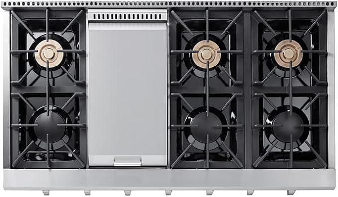 THOR Kitchen Professional 48-Inch Gas Rangetop in Stainless Steel - Model HRT4806U