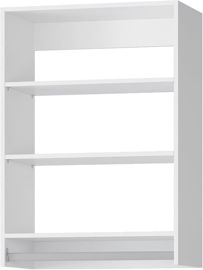 ROOMTEC 31.5" Medium Hanging Closet Unit, Modular Closet System with Hanging Rod, Wardrobe Organizer for Bedroom or Walk-in Closet, Wall Mounted, Customizable Clothes Storage Unit, White