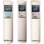 Whole House Well Water Filter System with Stand & Pressure Gauge, 3-Stage Home Water Purifier with 4.5" x 20" Filters – Removes Rust, Iron, Sand, Dirt, Sediment, Bad Taste & Odor