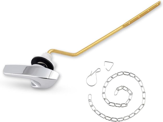 iFealClear Universal Brass Toilet Handle Replacement Kit, Side/Angle Mount Toilet Flush Handle Compatible with Kohler K-GP30324-CP/TOTO/American Standard, Stainless Steel Flapper Chain, Chrome