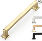 5 Inch 10 Pack Brushed Brass Cabinet Pulls - Gold Kitchen Handles