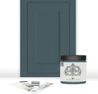 ALL-IN-ONE Paint, Durable cabinet and furniture paint. Built in primer and top coat, no sanding needed. Includes our 30 featured color card - Spruce (gray green with slight blue undertone), 8oz Sample