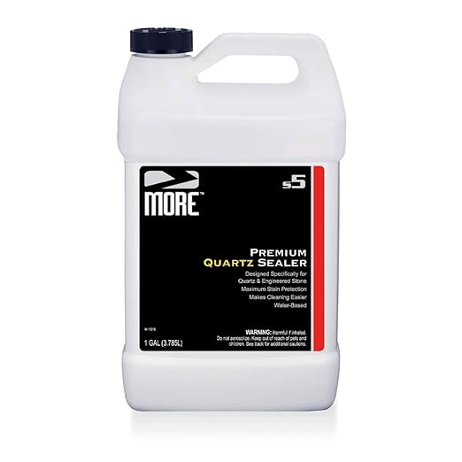 MORE Premium Quartz Sealer - Water-Based Surface Sealer - for Indoor & Outdoor Quartzite Counters, Floors, Walls, Furniture - Protects Against Oil, Water-Based Stains - Unscented - Gallon (128 oz)