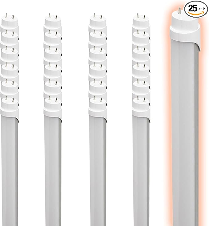 GoodBulb 48-Inch T8 LED Light Bulbs 18-Watt, 5000K Daylight White Light Color, 2800-Lumens, Type A+B with Medium Bi-Pin Base (Pack of 25 Bulbs)
