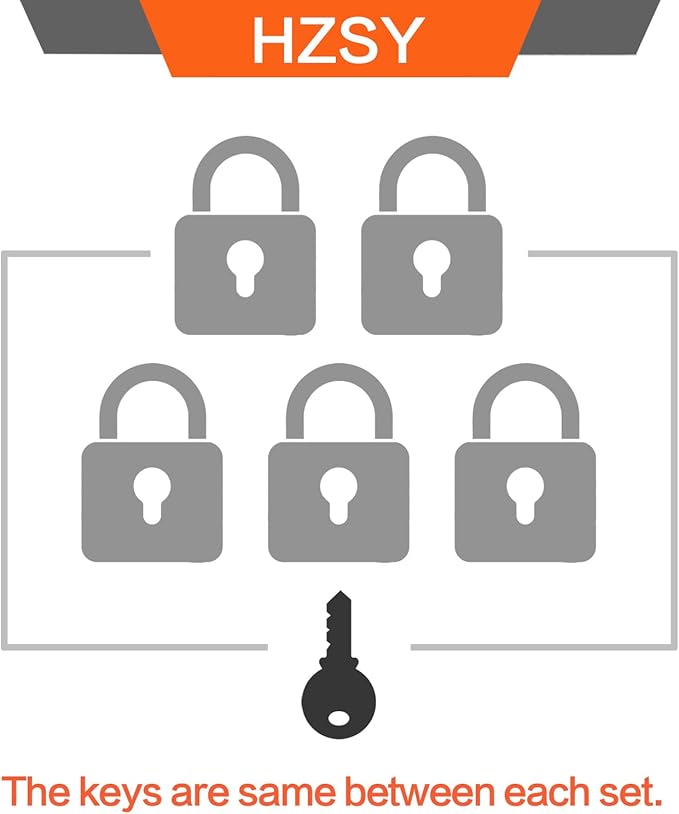 Padlocks Keyed Alike, Pack of 6, Laminated Steel Keyed Lock (1-9/16", 40mm), Padlocks with Same Key, Long Shackle, for Toolbox, Locker & StorageUnit or More