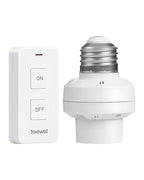 Remote Control Light Bulb Socket, 200FT Range Wireless Light Socket for Pull Chain Light Fixture, Remote Control Light Switch E26 E27 Lamp Socket, No Wiring Needed, FCC Listed