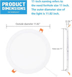 1Pack 11 Inch Ultra Thin LED Recessed Ceiling Light with Junction Box, 6000K Daylight, 24W 110V Eqv,Recessed Lighting, Slim No Dimmable Can-Killer Downlight,Canless Lights 2150LM High CRI80+