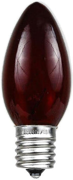 Novelty Lights Incandescent Christmas Replacement Bulbs - Indoor/Outdoor Individual Bulbs for Christmas Tree, Display, & More - C9/E17 Intermediate Base, 7 Watt Lights (Red, 25 Pack)