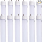 12pcs 2FT 10W T8 Tube Light White Daylight 6000k T8 LED Bulbs Household Lights Ballast Bypass G13 Base 2 Foot Milky Cover Fluorescent Tube lamp Replacement AC100-277V (10w Milky, 12 Count)