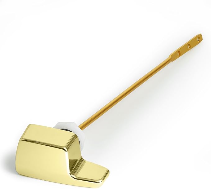 Universal Side Mount Toilet Handle Tank Flush Lever - Modern Durable Toilet Bowl Handles Side Mount - Also Replaces Eljer Toilet Handle & THU004-CP Toto Toilet Handle Replacement (Brass Polished)