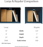 post & porch Malone Mailbox | Post Mounted Mailbox | Black/White/Gray/Brown/Red/Blue/Green, Regular or Large, Weatherproof Mail Box for Outside, Customizable (Blue, Regular)