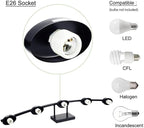 5-Light Matte Black Vanity Light Fixture with White Glass Shade for Bathroom Over Mirror, 40 Inches