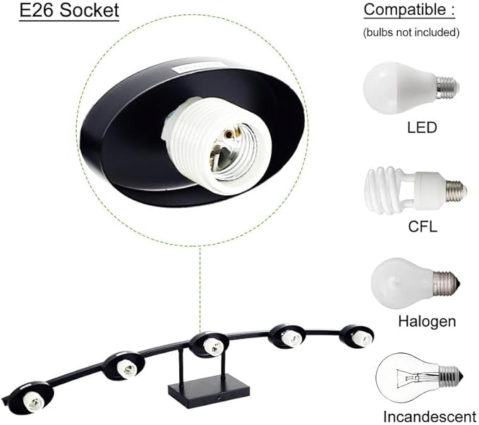 5-Light Matte Black Vanity Light Fixture with White Glass Shade for Bathroom Over Mirror, 40 Inches