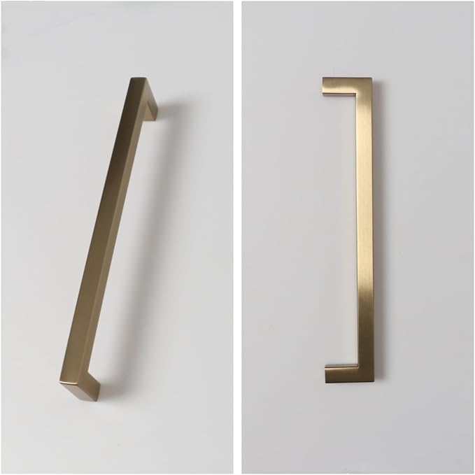30 Pack Champagne Cabinet Pulls Square Drawer Handles Cupboard Handles Modern Stainless Steel Kitchen Cabinet Handles 8 Inch Caninet Hardware
