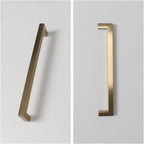 10 Pack 8 Inch Hole Center Champagne Cabinet Pulls Stainless Steel Square Drawer Handles for Bathroom Cupboard Pulls Modern Kitchen Cabinet Hardware