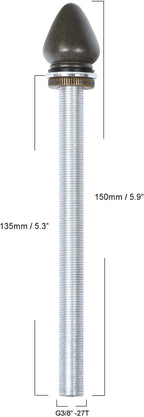 Bieye SS033 Lampshade Support with Finial for Tiffany Style Stained Glass Floor Lamp Table Lamp (G3/8 135mm All Thread)