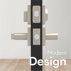 Mega Handles Prime Entrance Combo, Entry Lever Door Handle and Single Cylinder Deadbolt Lock and Key Combo, Heavy Duty Square Locking Door Levers Set for Left or Right-Handed Doors - Satin Nickel