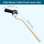 Hygie Rinse Metal Toilet Handle Lever Flush Replacement, 2PCS Universal Side Mount Toilet Handle with Stainless Steel Flapper Chains, Toilet Repair Kit, Oil Rubbed Bronze