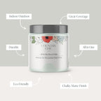 Country Chic All-in-One Chalk Paint for Furniture, Cabinets, Home Decor, Eco-Friendly, Matte Finish, Built-In Primer & Top Coat for Wood, Metal - String of Pearls (Light Green) - Quart 32 oz (950 ml)