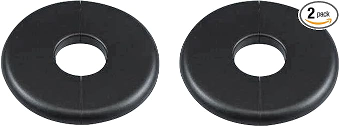 2 Pack Wall Split Flange ABS Round Escutcheon Plate for 2.0"/ 51mm Diameter Pipe Faucet Decoration Accessories (Black)