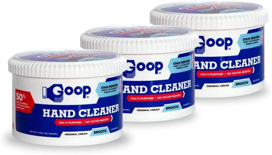 GOOP Original Multi-Purpose Waterless Hand Cleaner and Stain Remover - 14 oz Can (Pack of 3)