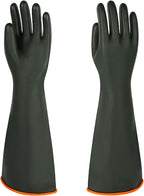 Heavy Latex Chemical Resistant Gloves - Reusable Long Rubber Dishwashing Gloves with Forearm Protection for Men - Waterproof, Industrial Safety Gear, Acid & Alkali Resistant, Oil-Proof，22“XL,1 Pair
