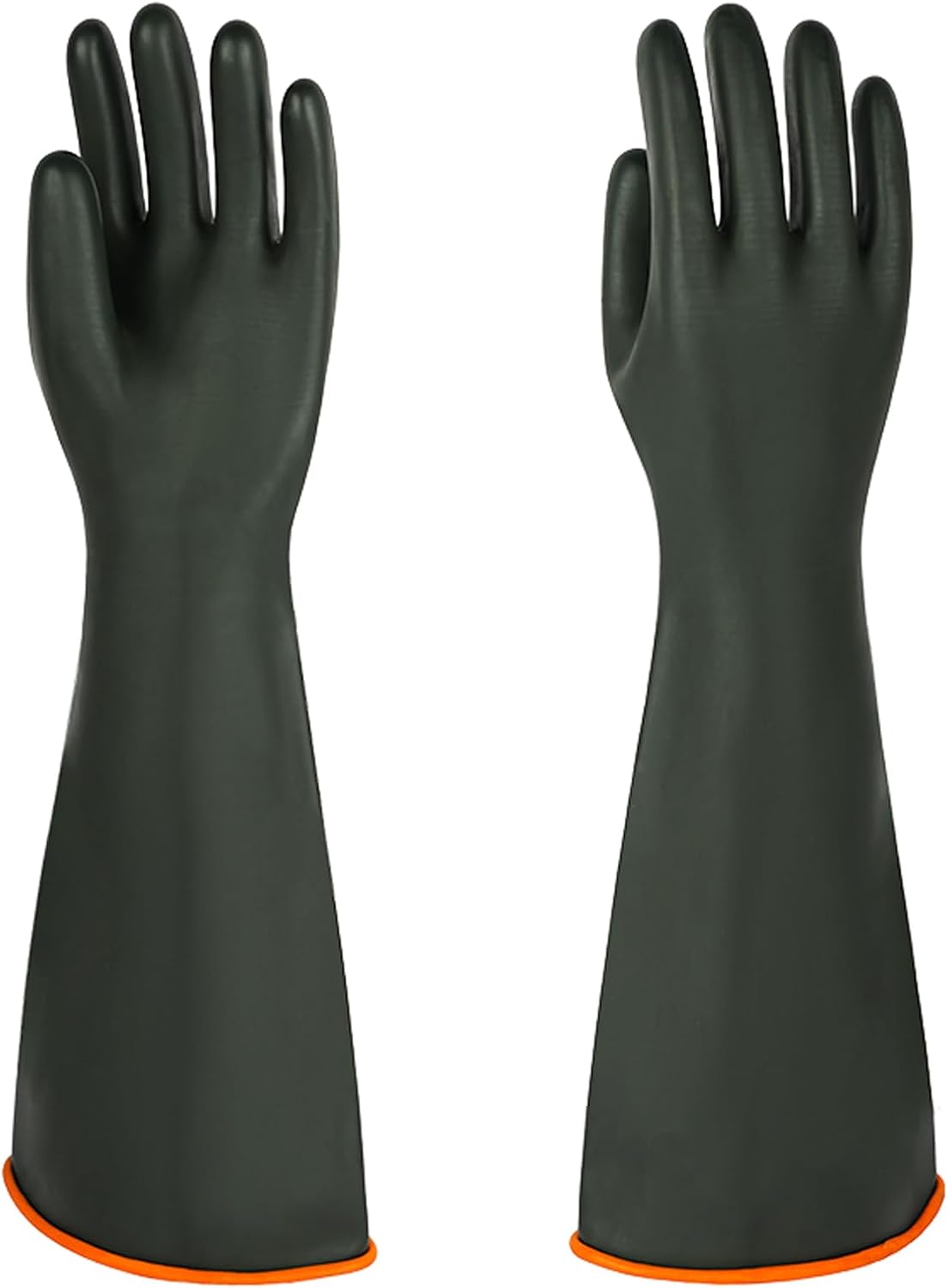 Heavy Latex Chemical Resistant Gloves - Reusable Long Rubber Dishwashing Gloves with Forearm Protection for Men - Waterproof, Industrial Safety Gear, Acid & Alkali Resistant, Oil-Proof，22“XL,1 Pair