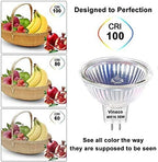 Vinaco MR16 Bulb，6 Pack MR16 Halogen Bulb 50W GU5.3 Base, 800LM High Output MR16 12V 50W Halogen, 2800K Warm White MR 16 Dimmable with Clear Glass Cover, MR 16 GU5.3 for Landscape, Track Lights