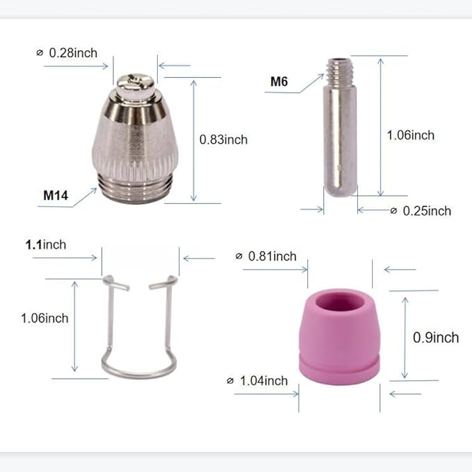 AG-60 Plasma Cutter Torch Consumables, SG-55 AG-60 WSD-60 Plasma Cutter Accessories for CUT55/CUT55PRO, 26Pcs