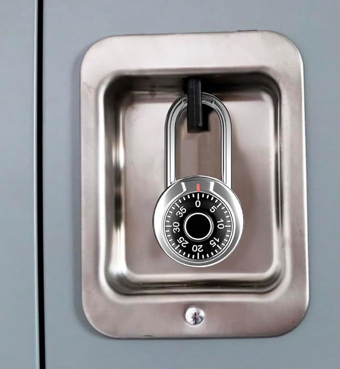 FIGODE® Locker Lock with Long Shackle, Combination Lock, Black Dial, Each Lock with Different Code, Keyless Padlock, Great for School, Employee, Gym&Sports Locker, Case, Toolbox, Fence, etc, Pack of 2