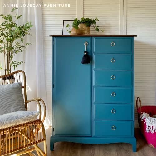 Dixie Belle Paint Company Chalk Finish Furniture Paint - Antebellum Blue (1 Gallon - 128oz) - Matte Dark Teal Chic Chalk Mineral DIY Furniture Paint