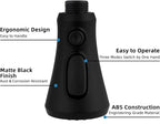 Hibbent Pull Down Spray Head for Kitchen Faucet, NSF/ANSI/CAN 61 & CUPC Certified 3-Function Spray Nozzle, 15 Adapters, Sink Faucet Head Replacement Compatible with Moen, Delta, Kohler, Matte Black