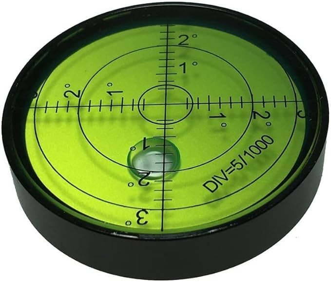 60x12mm With magnet High precision horizontal bubble Aluminium Case Bullseye Spirit Bubble Surface Level Round Inclinometers for Surveying Instruments ,Accuracy 15'/2， (Without magnet)