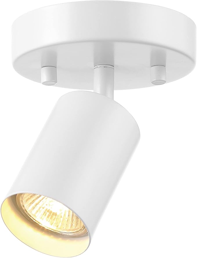 GLOBE Electric 57499 Pratt 1-Light Track Lighting Spotlight, Matte White, Bulb Not Included