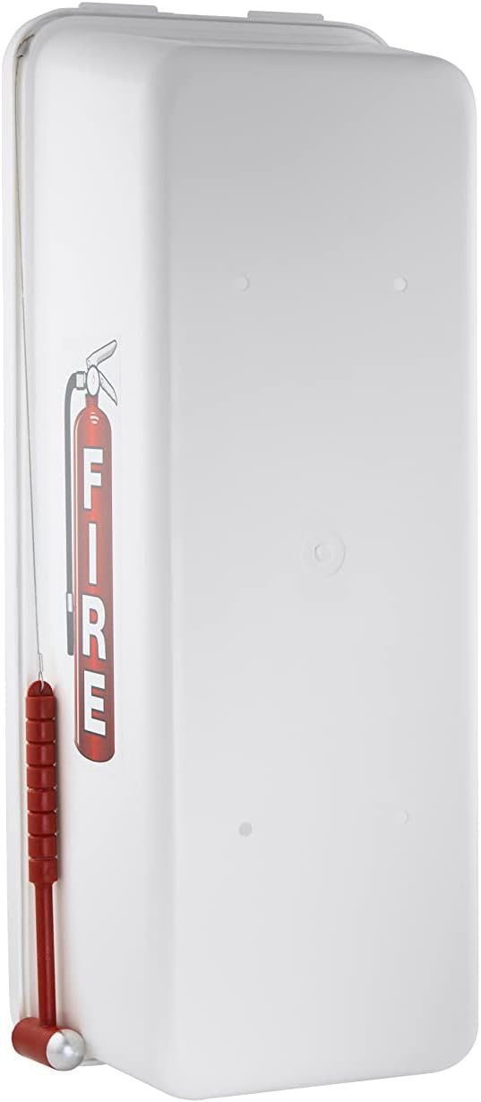 Fire Extinguisher Cabinet Fire Extinguisher Box Outdoor Fire Cabinet Mounted Fire Extinguisher Cabinet Fire Extinguisher Cover (White with Hammer Attachment, Rx350, Plastic, 10 Pounds, 3, AKA1)