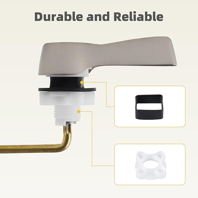 iFealClear Universal Metal Toilet Flush Handle Replacement, Front Mount Toilet Handle Replacement Compatible with Kohler, American Standard, TOTO, Mansfield, Solid Brass, Brushed Nickel