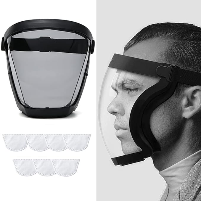 Face Shield for Grinding and Cutting,Clear Full Face Dust Mask Shield for Woodworking,Suitable for Dust and Debris Protection During Home Decoration, Garden Trimming, and Lawn Mowing