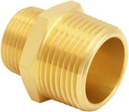 3PCS Brass Reducer Adapter, 1/2" NPT Male to 3/4" NPT Male Thread, Hex Reducing Pipe Fitting Coupler Nipple Connector for Water/Oil/Gas
