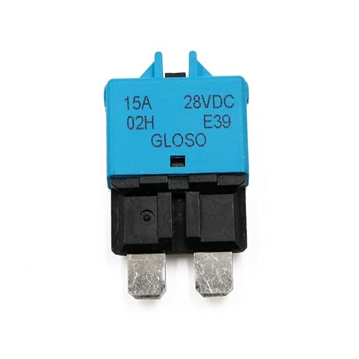 E39 Manual-Resettable Blade Automotive Fuse - ATC/ATO Low-Profile Mini 15A, 12V-32V DC for Marine/RV/Car (5-Pack)