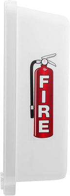 PRO&Family Fire Extinguisher Cabinet (White with Clear Pull-Cover, 5 lb)