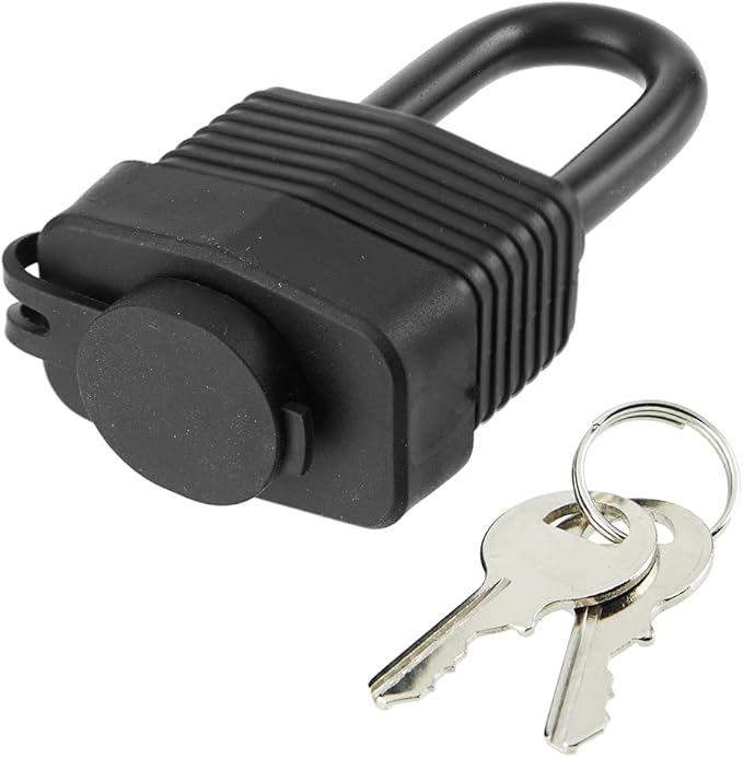 Waterproof Padlocks Keyed Alike for Outdoor use, Covered Heavy Duty Laminated Steel Lock, 1-9/16 Inch. Wide, Long Padlock, Pack of 12