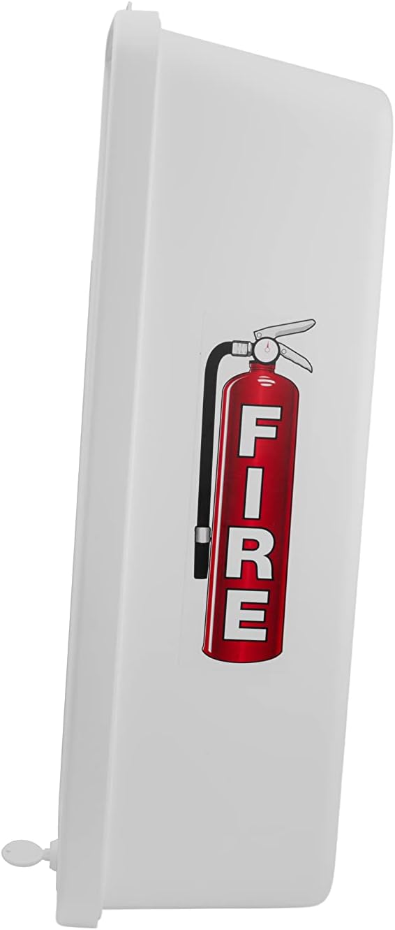 Fire Extinguisher Cabinet Fire Extinguisher Box Outdoor Fire Cabinet Mounted Fire Extinguisher Cabinet Fire Extinguisher Cover (White with Pull-Panel, Rx350, Plastic, 10 Pounds, 10, AKA1)