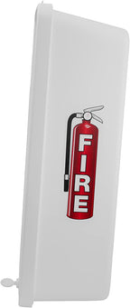 PRO&Family Fire Extinguisher Cabinet Fire Extinguisher Box Outdoor Fire Cabinet Mounted Fire Extinguisher Cabinet Fire Extinguisher Cover (10, White with Pull-Panel, 10 lb)