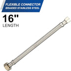 10-Pack EFIELD 16-inch Faucet Supply Lines, 1/2" FIP x 3/8" COMP Faucet Hose, Stainless Steel Braided Supply Line,(HOSE046)