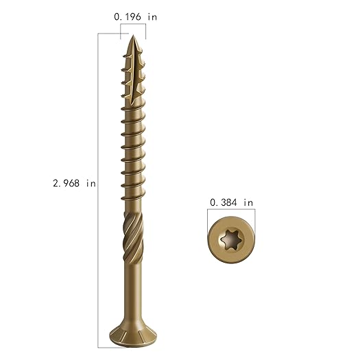 #10 * 3" Deck Screws, (1030pcs) 15 lbs.Exterior Wood Screws, Rust Resistant epoxy Coated, Bronze, T25 Star Bit